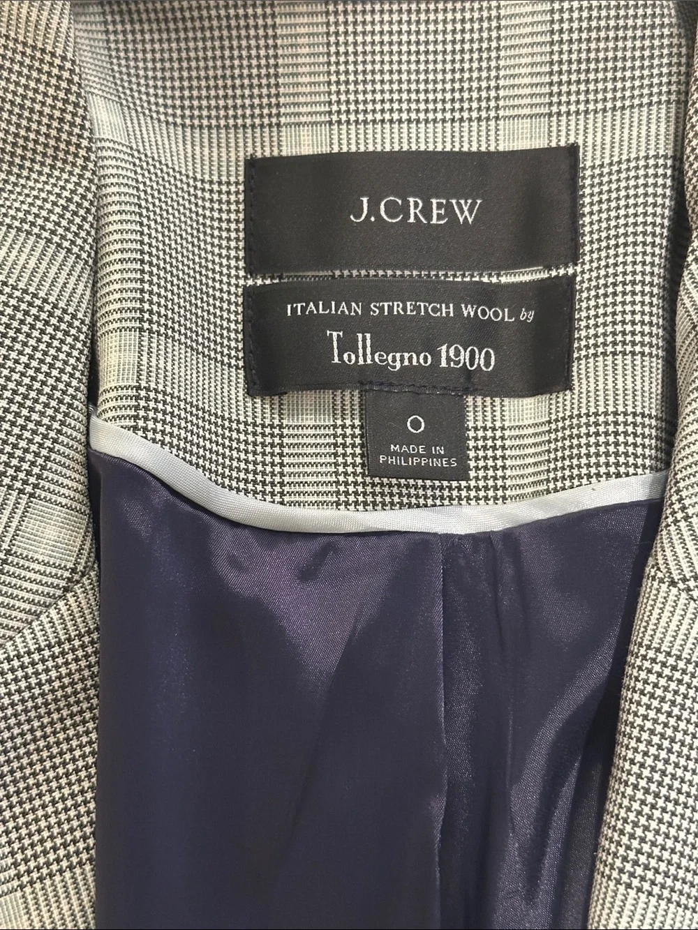 J. Crew Gray Plaid Double-Button Blazer